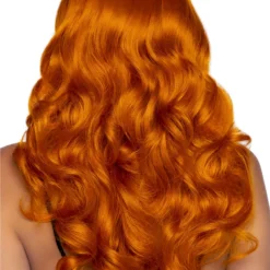 LEG AVENUE 24in Long Wavy Bang Ginger/Orange Wig -Elope Store 24 long wavy bang ginger orange wig alt 1