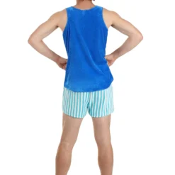 Fun Costumes Blue Richard Simmons Costume For Adults -Elope Store adult blue richard simmons costume alt 1