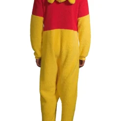 MJC International Winnie The Pooh Sherpa Onesie For Adults -Elope Store adult winnie the pooh sherpa onesie alt 1