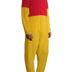MJC International Winnie The Pooh Sherpa Onesie For Adults -Elope Store adult winnie the pooh sherpa onesie alt 2