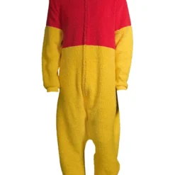 MJC International Winnie The Pooh Sherpa Onesie For Adults -Elope Store adult winnie the pooh sherpa onesie alt 3