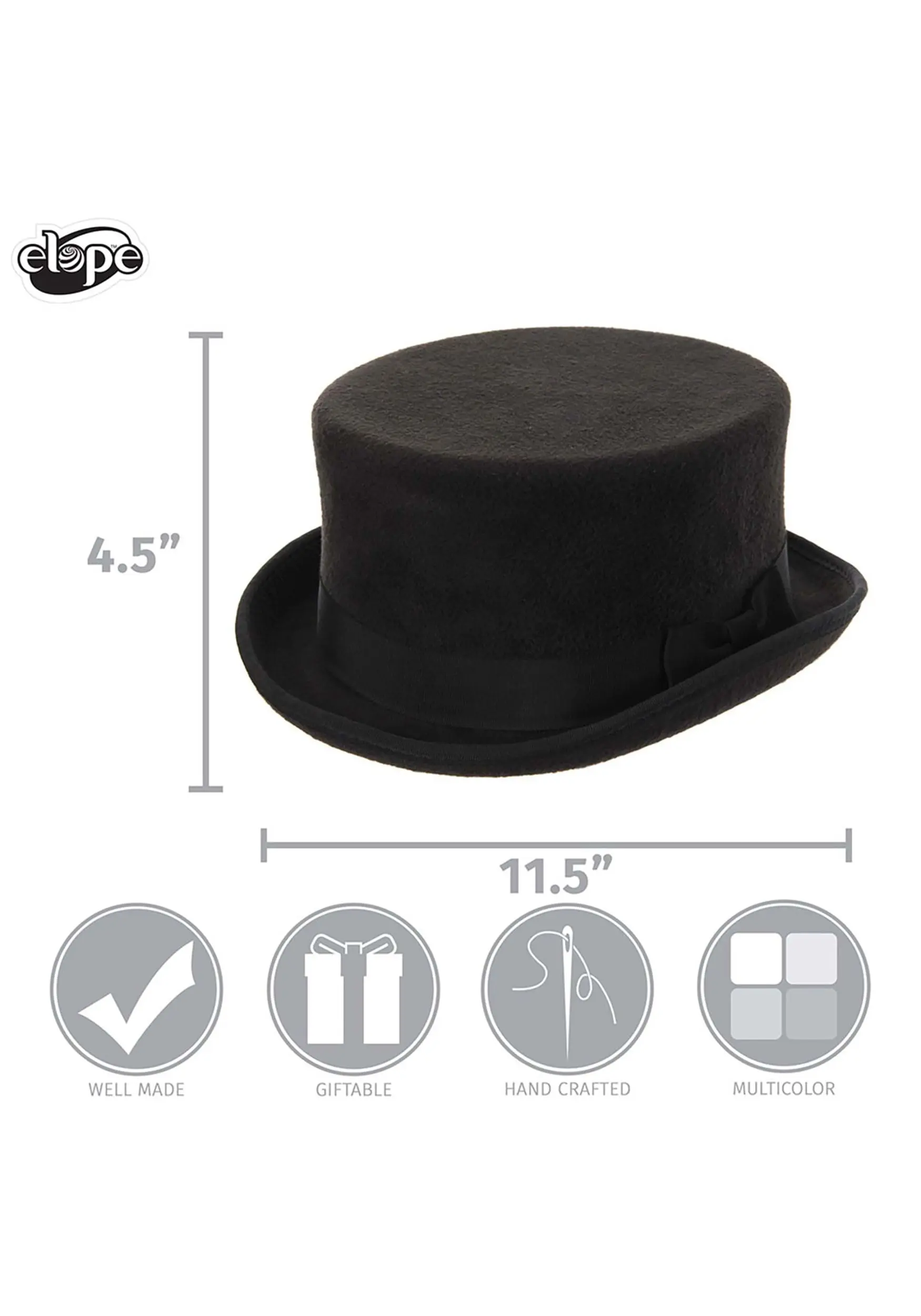 Elope Adult Black John Bull Costume Hat 9 Elope Adult Black John Bull Costume Hat - Image 7