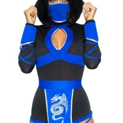 LEG AVENUE Ninja Blue Dragon Costume -Elope Store blue dragon ninja alt 2