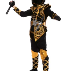 Joyin Golden Ninja Costume For Boys 11 Joyin Golden Ninja Costume For Boys -Elope Store boys golden ninja costume alt 2