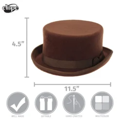 Elope Brown John Bull Top Costume Hat -Elope Store brown john bull hat alt 5