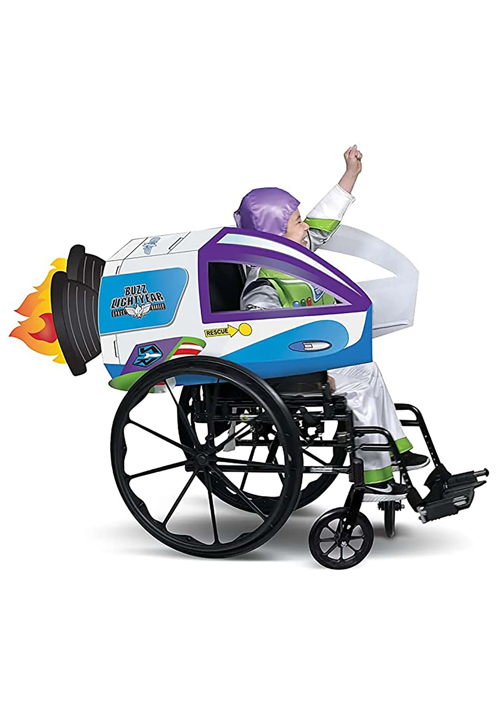 Disguise Adaptive Buzz Lightyear Spaceship Wheelchair Cover Costume 3 Disguise Adaptive Buzz Lightyear Spaceship Wheelchair Cover Costume
