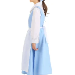 Fun Costumes Belle Blue Dress Costume For Kids From Disney's Beauty And The Beast -Elope Store child beauty and the beast belle blue dress alt 7