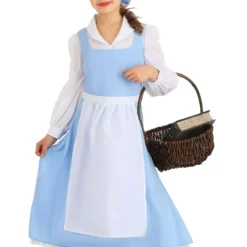 Fun Costumes Belle Blue Dress Costume For Kids From Disney's Beauty And The Beast -Elope Store child beauty and the beast belle blue dress alt 8