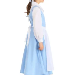 Fun Costumes Belle Blue Dress Costume For Kids From Disney's Beauty And The Beast -Elope Store child beauty and the beast belle blue dress alt 9