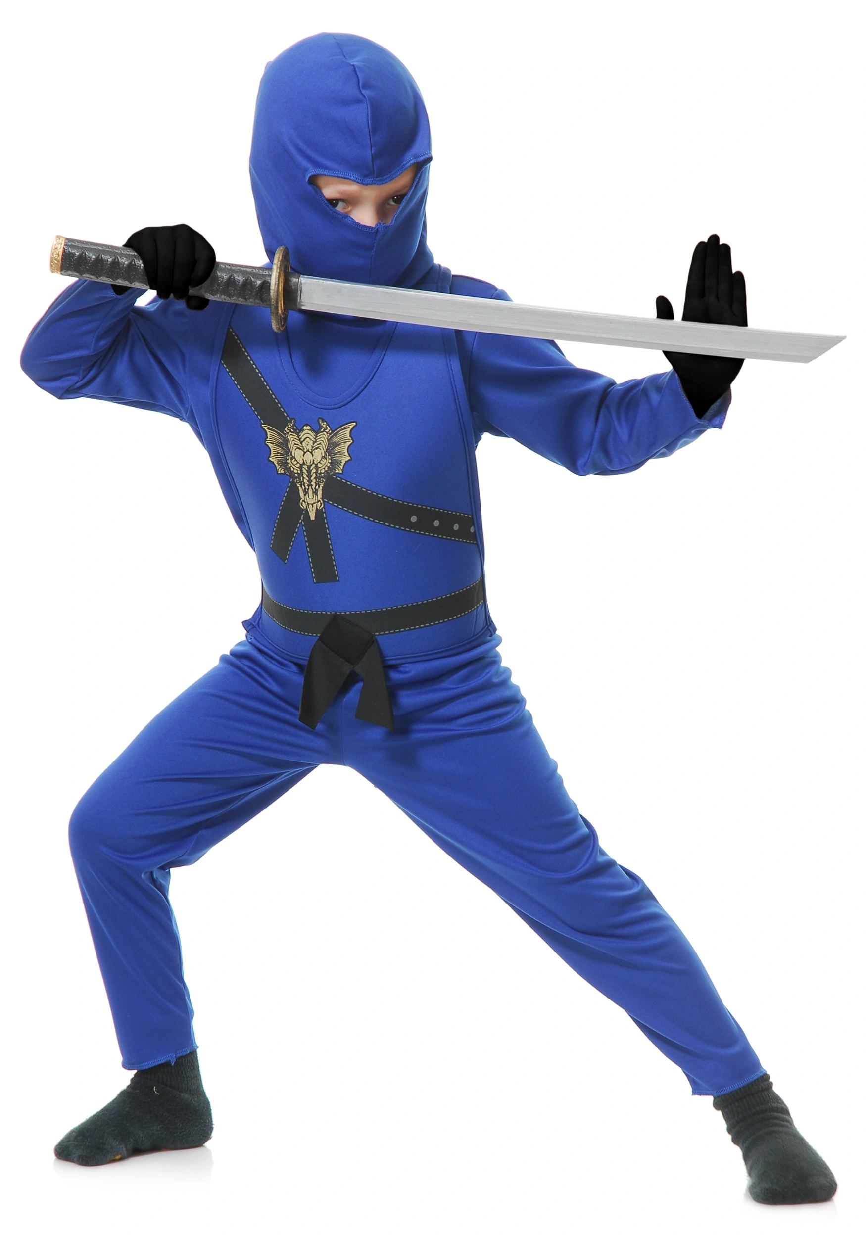 Charades Child Blue Ninja Master Costume 3 Charades Child Blue Ninja Master Costume