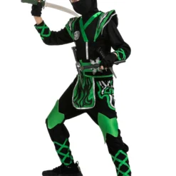 Joyin Green Ninja Costume For Kids -Elope Store child green ninja costume alt 3