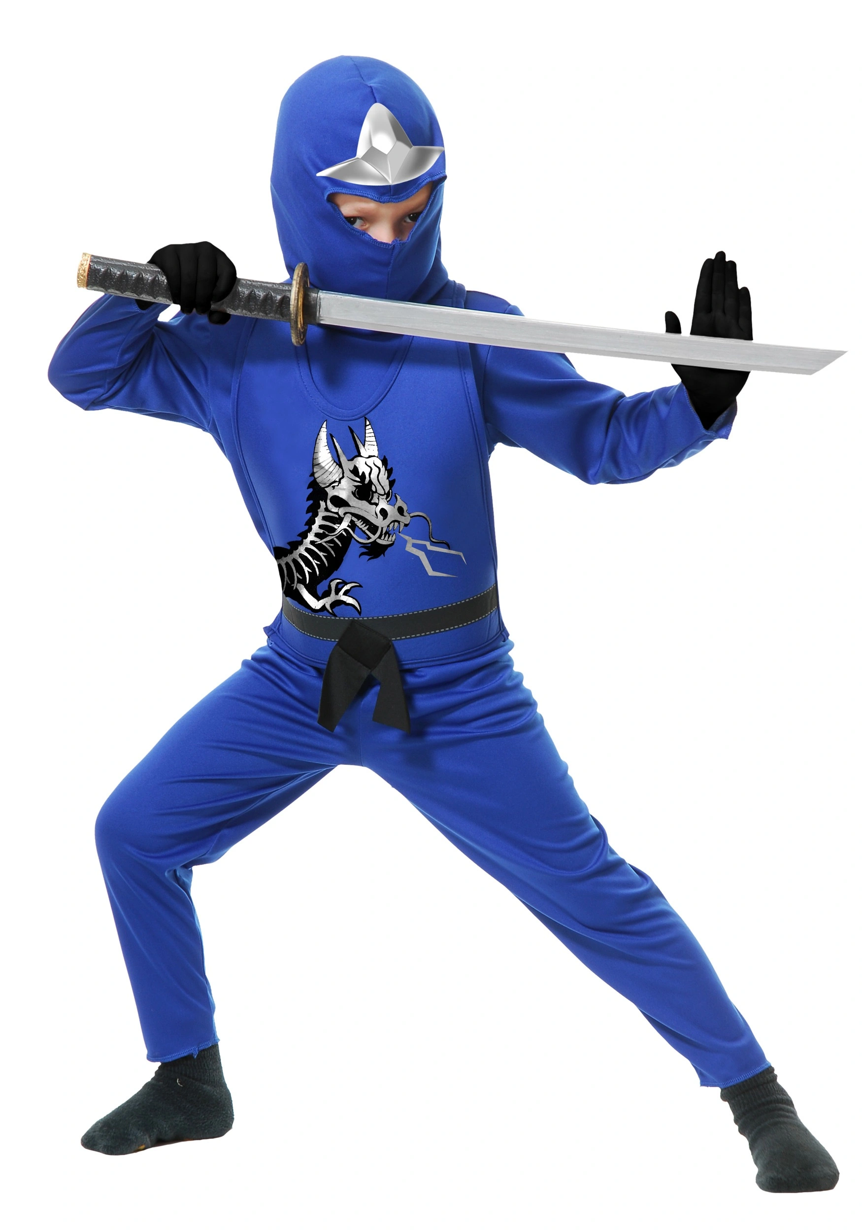 Charades Child Ninja Avengers Series II Blue Costume 3 Charades Child Ninja Avengers Series II Blue Costume
