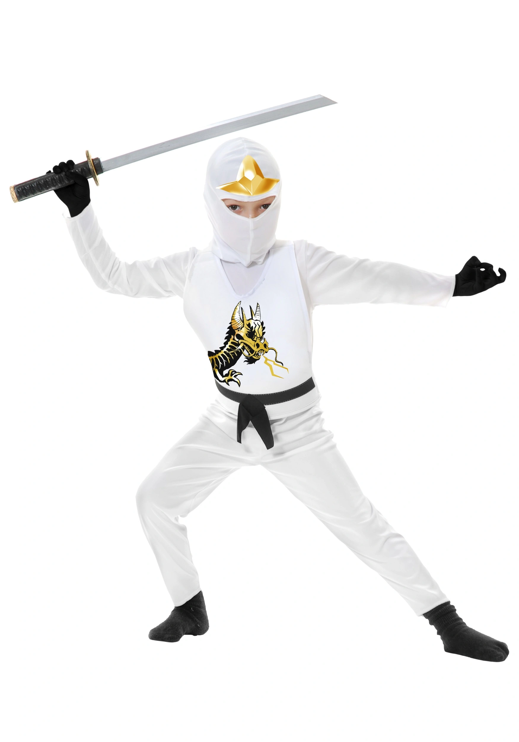 Charades Child Ninja Avengers Series II White Costume 3 Charades Child Ninja Avengers Series II White Costume