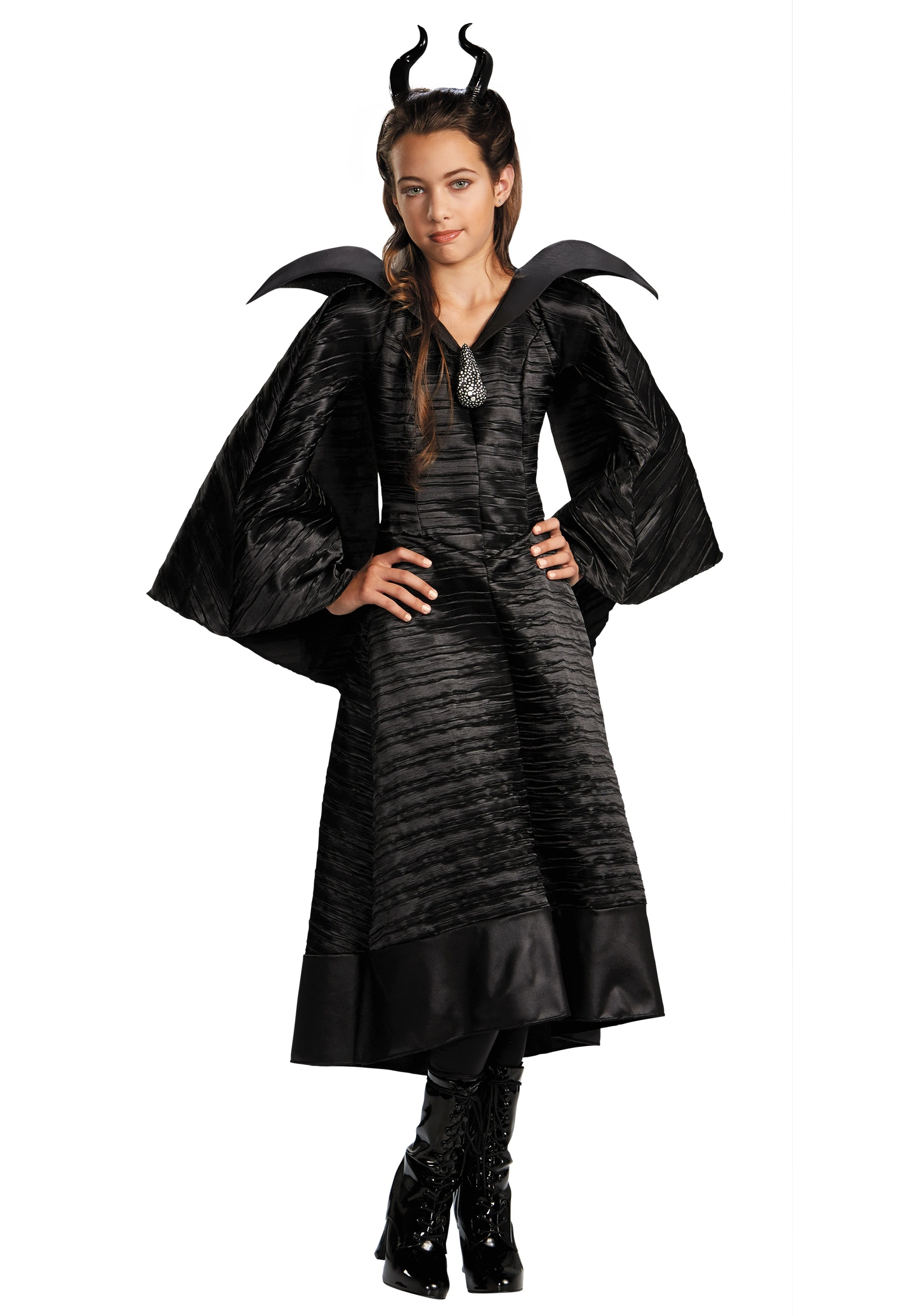 Disguise Girls Deluxe Black Maleficent Christening Gown Costume 3 Disguise Girls Deluxe Black Maleficent Christening Gown Costume