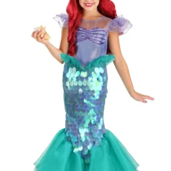 LF Products Pte. Ltd. Disney Little Mermaid Ariel Costume For Girls 18 LF Products Pte. Ltd. Disney Little Mermaid Ariel Costume For Girls -Elope Store girls little mermaid ariel costume alt 7
