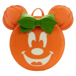 Disney Glow Face Minnie Pumpkin Loungefly Mini Backpack