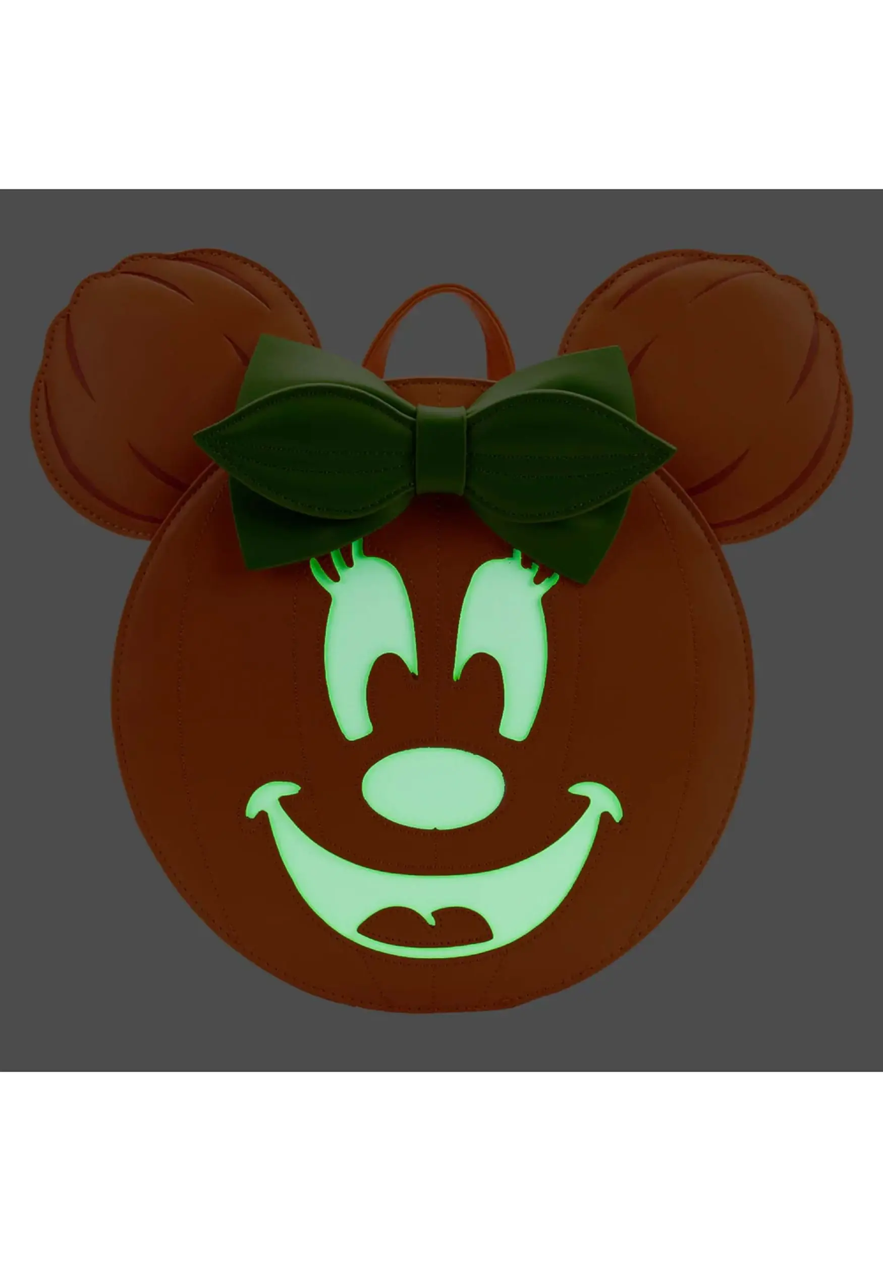 Disney Glow Face Minnie Pumpkin Loungefly Mini Backpack 4 Disney Glow Face Minnie Pumpkin Loungefly Mini Backpack - Image 2