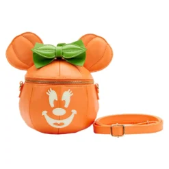 Disney Glow Face Loungefly Pumpkin Minnie Figural Crossbody Bag