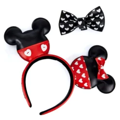 Loungefly Disney Mickey And Minnie Valentines Headband -Elope Store loungefly disney mickey and minnie hearts headband alt 1