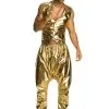 Rubies Costume Co. Inc Gold MC Hammer Pants For Men 1 Rubies Costume Co. Inc Gold MC Hammer Pants For Men -Elope Store mens gold mc hammer pants