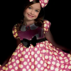 Disguise Minnie Mouse Girls Glow In The Dark Dot Pink Dress 5 Disguise Minnie Mouse Girls Glow In The Dark Dot Pink Dress -Elope Store minnie mouse girls pink glow in the dark dot dress alt 1