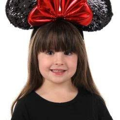Elope Disney Minnie Sequin Ears Red Headband -Elope Store minnie sequin ears headband alt 2
