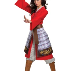 Disguise Mulan Deluxe Hero Red Costume For Women