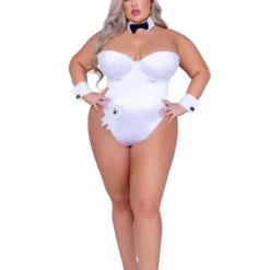 Roma Women's Playboy Plus Size White Bunny Costume