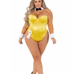 Roma Playboy Plus Size Women's Yellow Bunny Costume