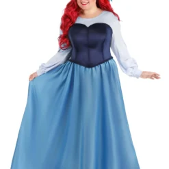 Armada Disney Plus Size Little Mermaid Ariel Costume Dress For Women -Elope Store plus size ariel blue dress costume alt 6