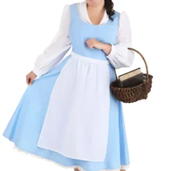 Fun Costumes Belle Blue Dress Costume For Plus Size Women From Disney's Beauty And The Beast -Elope Store plus size beauty and the beast belle blue dress alt 7