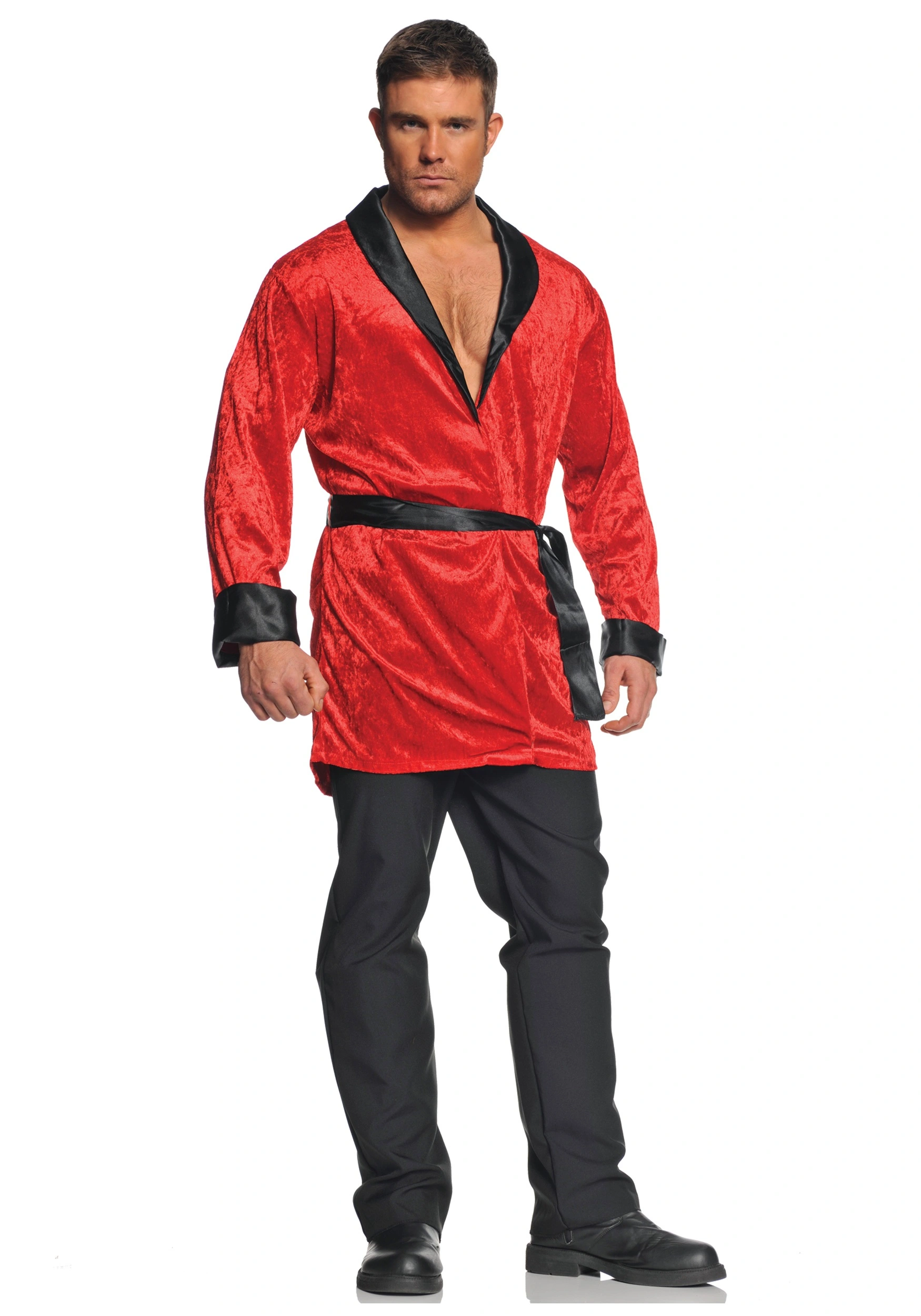 Underwraps Men's Red Velvet Plus Sized Smoking Jacket Costume 3 Underwraps Men's Red Velvet Plus Sized Smoking Jacket Costume