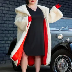 Fun Costumes Cruella De Vil Coat Costume For Plus Size Women From Disney's 101 Dalmatians
