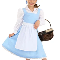 Fun Costumes Belle Blue Dress Costume For Toddlers From Disney's Beauty And The Beast -Elope Store toddler beauty and the beast belle blue dress alt 7