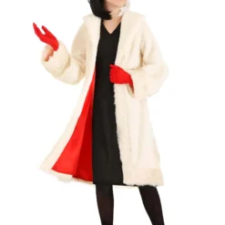 Fun Costumes Cruella De Vil Coat Costume For Teens From Disney's 101 Dalmatians -Elope Store tween cruella de vil costume alt 4