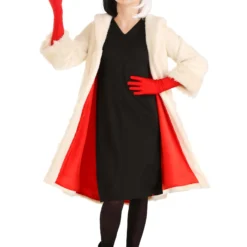 Fun Costumes Cruella De Vil Coat Costume For Teens From Disney's 101 Dalmatians -Elope Store tween cruella de vil costume alt 6