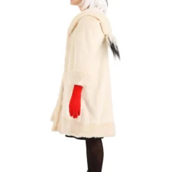 Fun Costumes Cruella De Vil Coat Costume For Teens From Disney's 101 Dalmatians -Elope Store tween cruella de vil costume alt 8