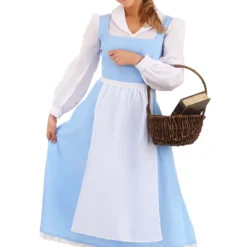 Fun Costumes Belle Blue Dress Costume For Women From Disney's Beauty And The Beast -Elope Store womens beauty and the beast belle blue dress alt 9