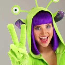 Armada Cozy Alien Women's Costume -Elope Store womens cozy alien costume alt 2