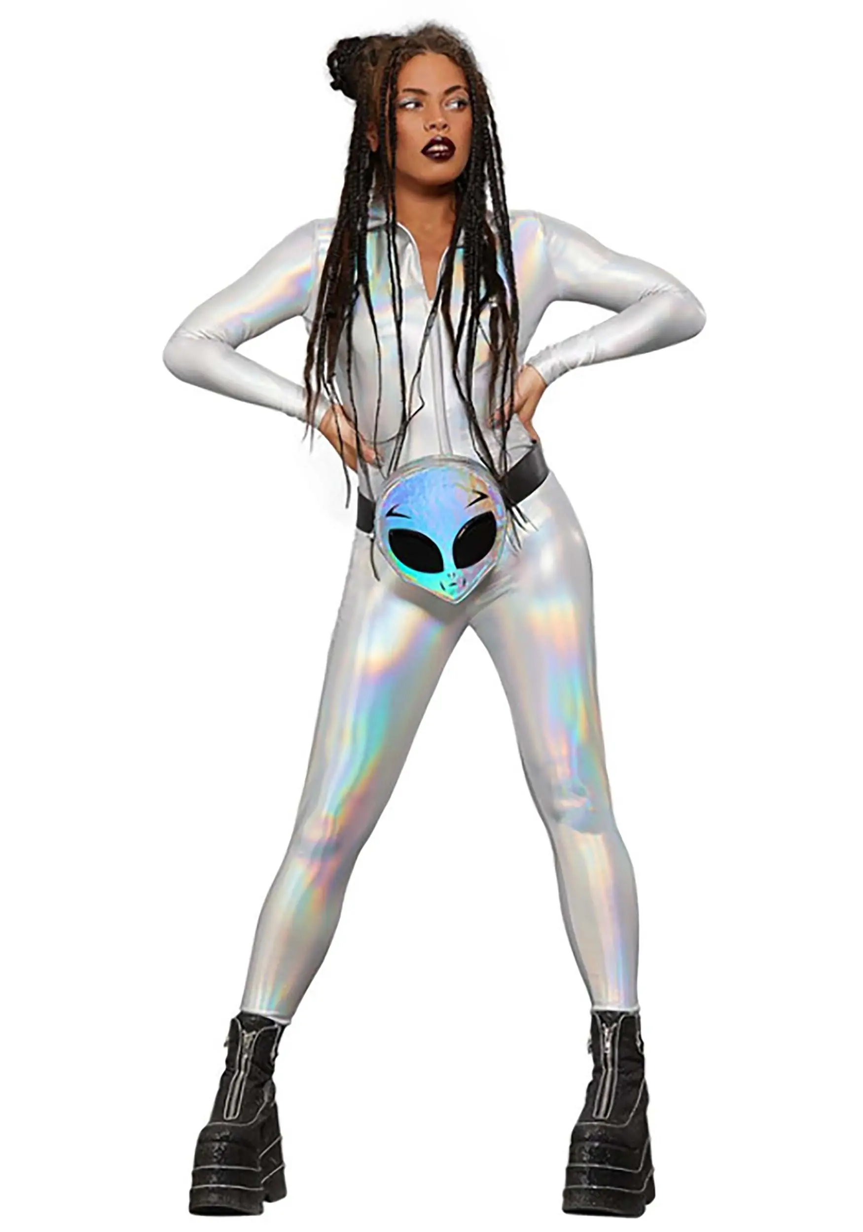 Smiffys Holographic Catsuit For Women 4 Smiffys Holographic Catsuit For Women - Image 2