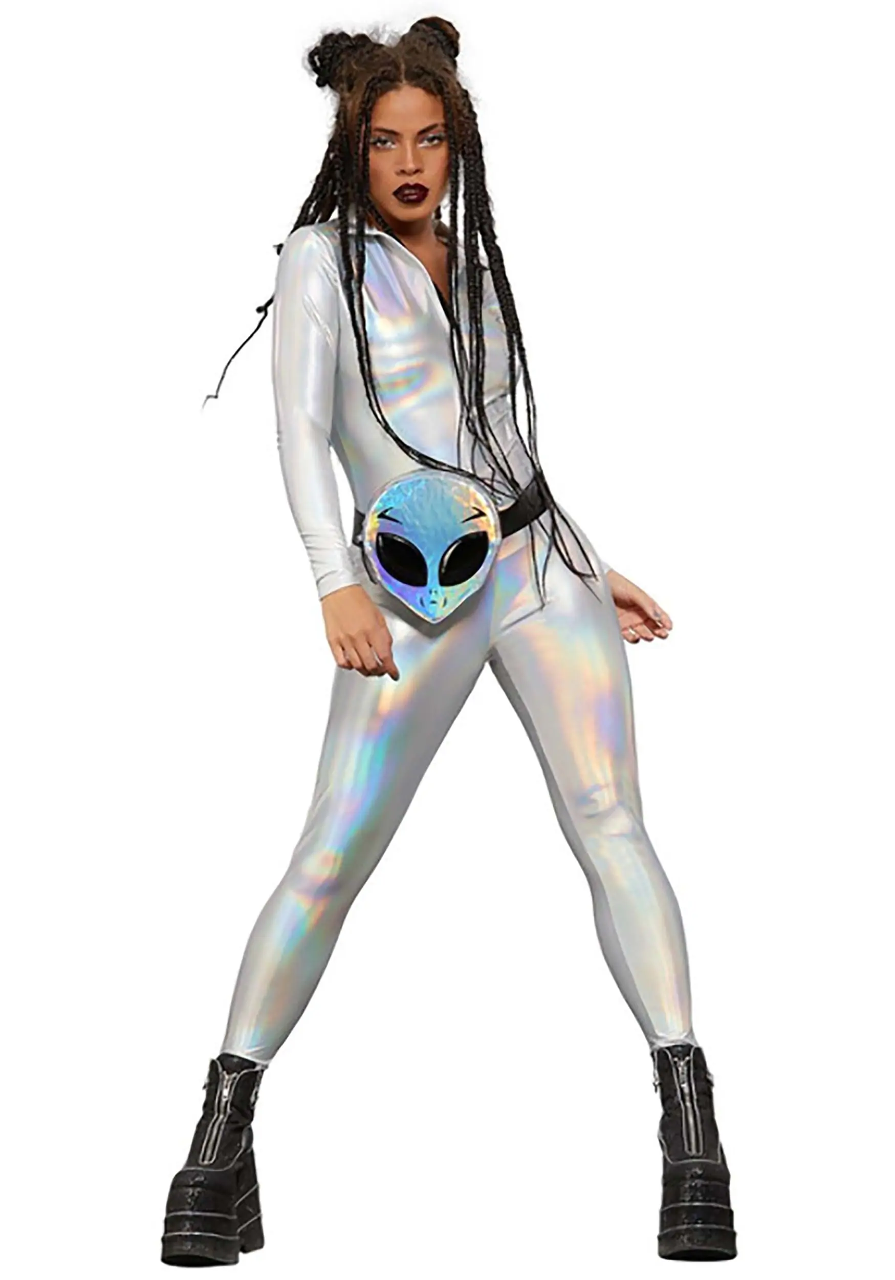 Smiffys Holographic Catsuit For Women 3 Smiffys Holographic Catsuit For Women