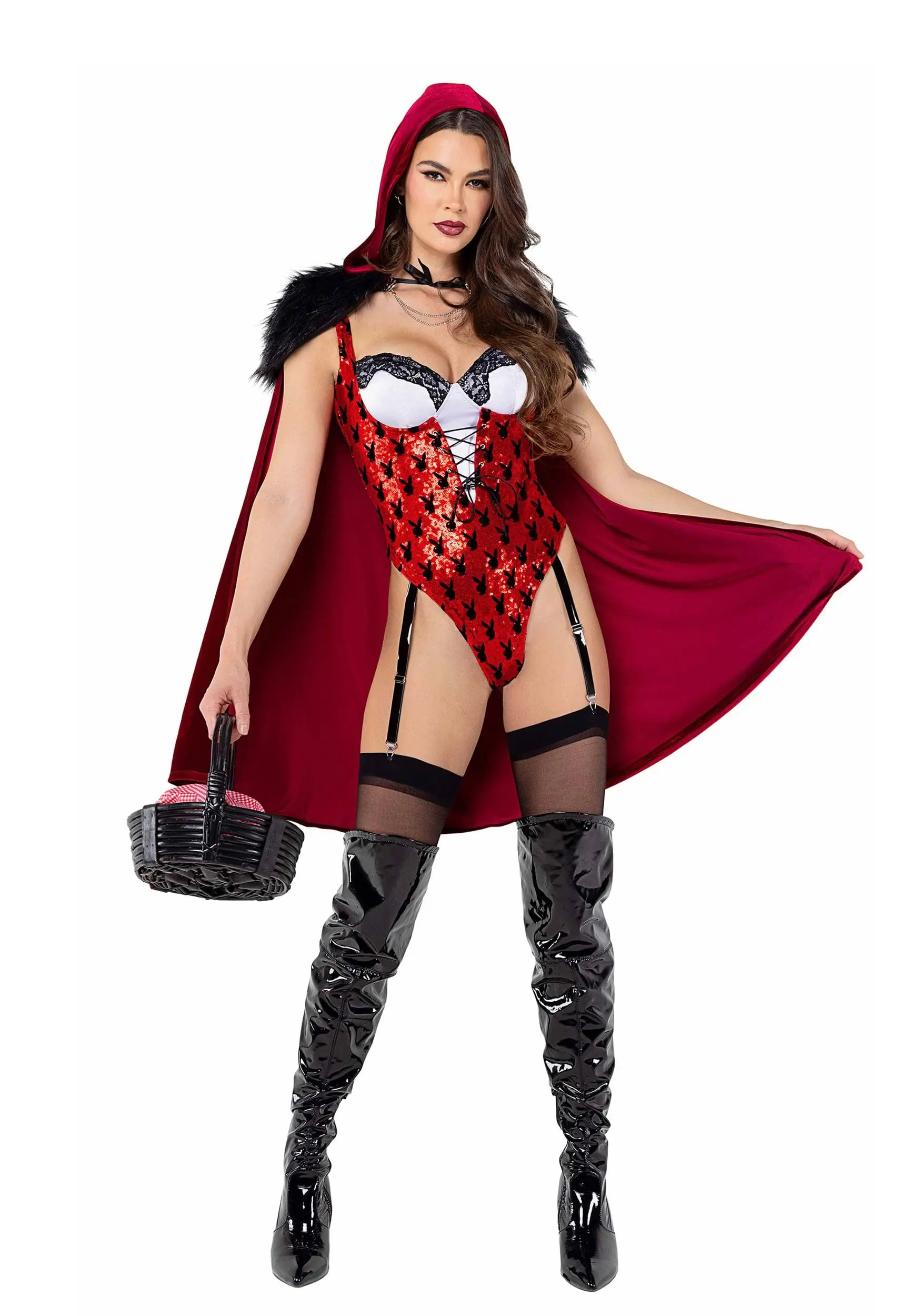 Roma Women's Playboy Bunny Red Riding Hood Sexy Costume 3 Roma Women's Playboy Bunny Red Riding Hood Sexy Costume