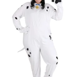 Fun Costumes Perdita Costume For Plus Size Women From Disney's 101 Dalmatians -Elope Store womens plus 101 dalmatians perdita costume onesie alt 8