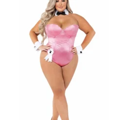 Roma Womens Plus Size Pink Playboy Bunny Sexy Costume