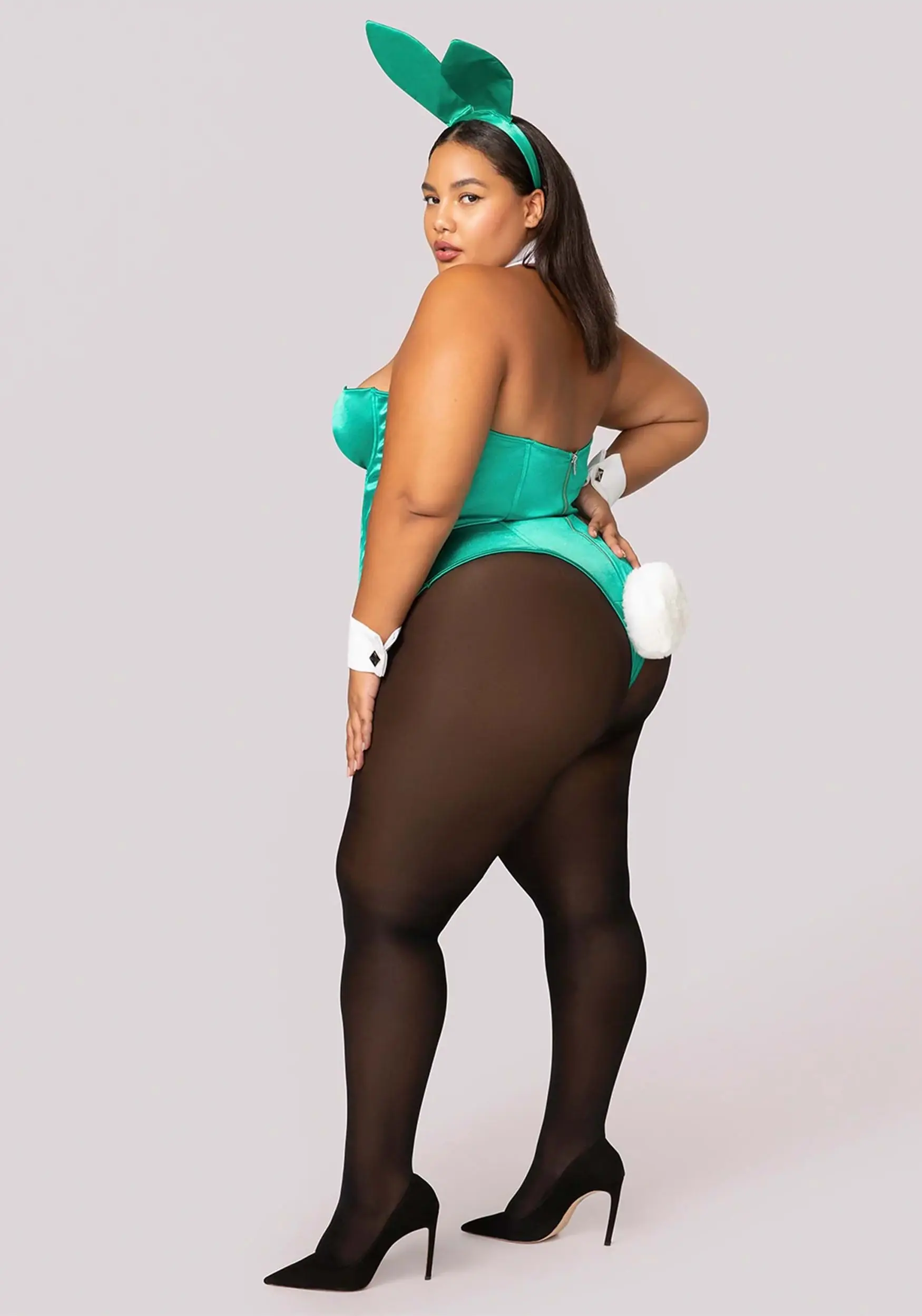 Roma Women's Green Playboy Bunny Plus Size Costume 4 Roma Women's Green Playboy Bunny Plus Size Costume - Image 2
