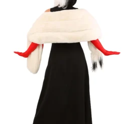 Fun Costumes Cruella De Vil Stole Costume For Women From Disney’s 101 Dalmatians -Elope Store womens prestige cruella de vil stole costume alt 4