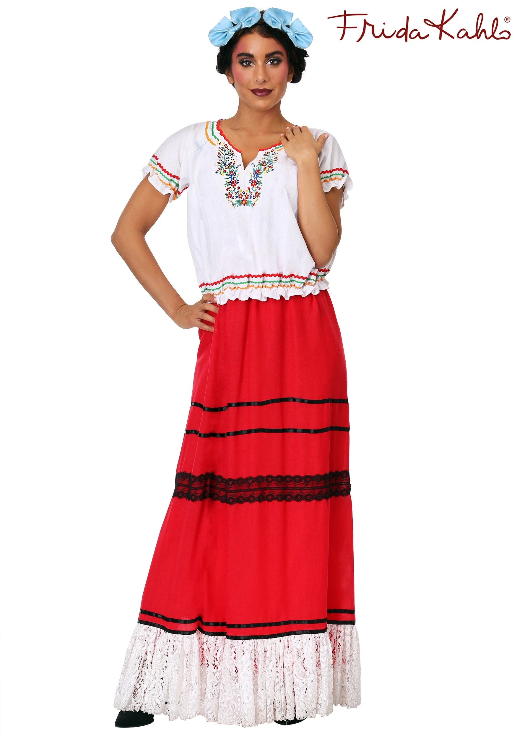 Fun Costumes Red Frida Kahlo Costume For Women 3 Fun Costumes Red Frida Kahlo Costume For Women