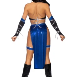 LEG AVENUE Sexy Blue Mortal Ninja Costume For Women -Elope Store womens sexy blue mortal ninja costume alt 1